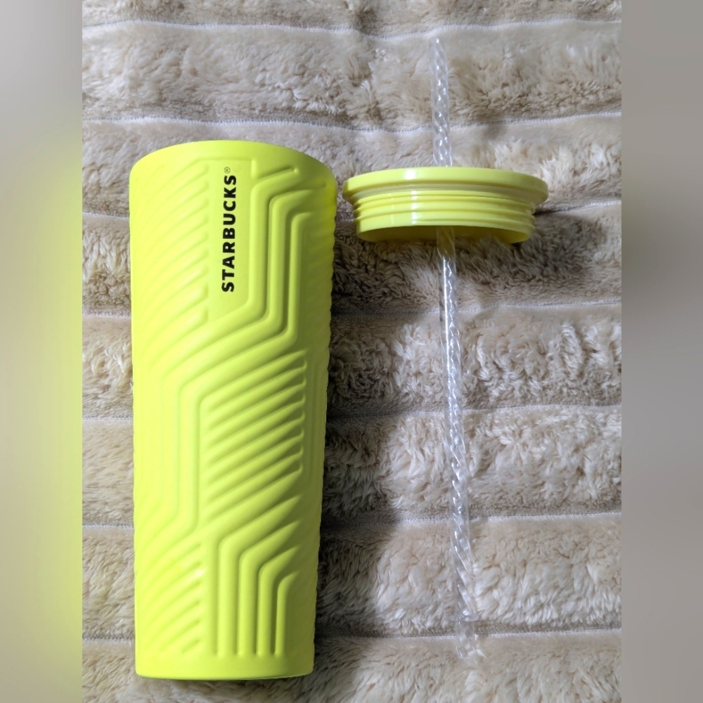 Starbucks Neon Yellow Travel Tumbler - Insulated Reusable Cup
